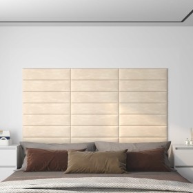 Wandpaneele 12 Stück cremefarbener Samt 60x15 cm 1,08 m² von vidaXL, Wandverkleidung - Ref: Foro24-343843, Preis: 49,96 €, Ra...