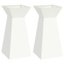Maceta Pilar 2 pcs Blanco 35 x 35 x 73 cm Acero
