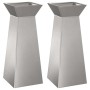 Maceta Pilar 2 pcs Plateado 40 x 40 x 100 cm Acero