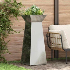 Maceta Pilar 2 pcs Plateado 40 x 40 x 100 cm en Maceteros y jardineras | Comprar online en Foro24