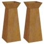 Maceta Pilar 2 pcs Plateado 40 x 40 x 100 cm Acero