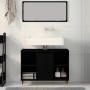 Gabinete de Baño con estante Roble negro 80 x 33 x 60 cm