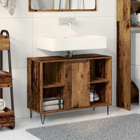 Gabinete de Baño con estante Madera Vieja 80 x 33 x 60 cm en Tocadores de baño | Comprar online en Foro24