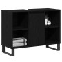 Gabinete de Baño con estante Roble negro 80 x 33 x 60 cm
