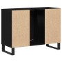 Gabinete de Baño con estante Roble negro 80 x 33 x 60 cm