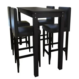High kitchen table with 4 black bar chairs by vidaXL, Furniture sets for kitchens and dining rooms - Ref: Foro24-160725, Pric...