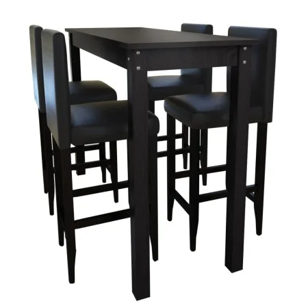 Mesa alta de cocina con 4 sillas de barra negras de vidaXL, muebles para cocinas y comedores - Ref: Foro24-160725, Precio: 52...