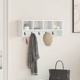 Perchero de pared Blanco 75 x 16 x 26 cm Madera contrachapada en Estantes y estanterías | Comprar online en Foro24
