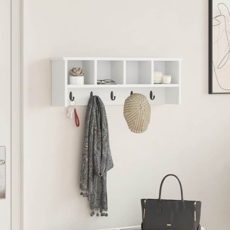 Perchero de pared Blanco 75 x 16 x 26 cm Madera contrachapada