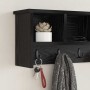 Perchero de pared con estante Roble negro 75 x 16 x 26 cm