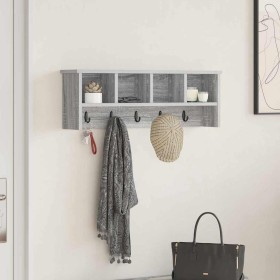 Perchero de pared con estante Gris sonoma 75 x 16 x 26 cm