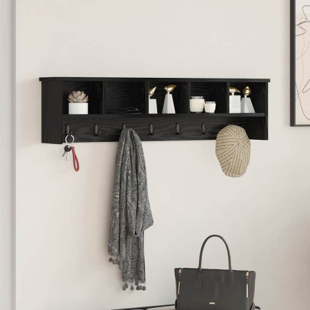 Perchero de pared con estante Roble negro 100 x 16 x 26 cm