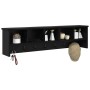 Perchero de pared con estante Roble negro 100 x 16 x 26 cm