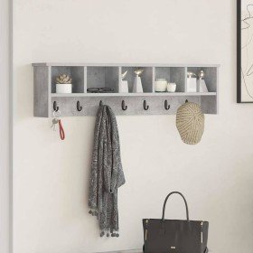 Perchero de pared con estante Gris hormigón 100 x 16 x 26 cm en Estantes y estanterías | Comprar online en Foro24
