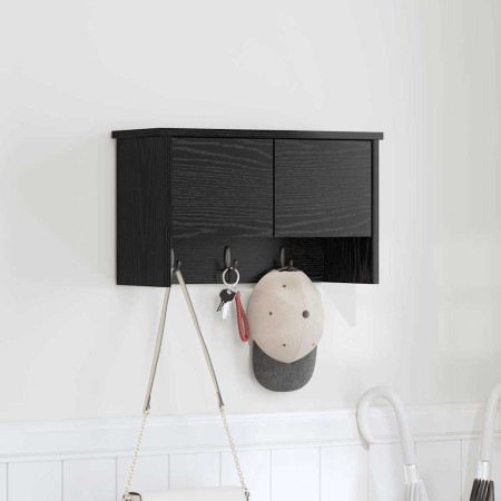 Perchero de pared con estante Roble negro 50 x 20 x 30 cm