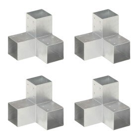 Conectores de postes en Y 4 uds metal galvanizado 91x91 mm