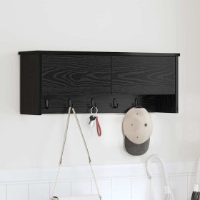 Perchero de pared con estante Roble negro 80 x 20 x 30 cm