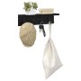 Perchero de pared con estante Roble negro 40 x 10.5 x 10.5 cm