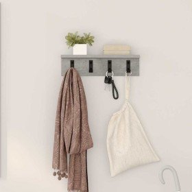 Perchero de pared con estante Gris hormigón 40 x 10.5 x 10.5 cm en Estantes y estanterías | Comprar online en Foro24