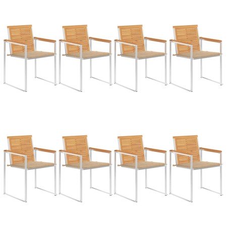 Sillas de jardín y cojines 8 unidades madera maciza de acacia en Sillas de jardín | Comprar online en Foro24