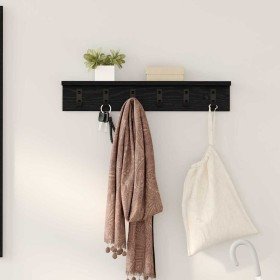 Perchero de pared con estante Roble negro 60 x 10.5 x 10.5 cm en Estantes y estanterías | Comprar online en Foro24