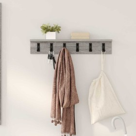 Perchero de pared con estante Gris sonoma 60 x 10.5 x 10.5 cm