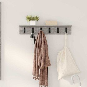 Perchero de pared con estante Gris sonoma 60 x 10.5 x 10.5 cm