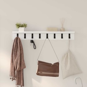 Perchero de pared con estante Blanco 80 x 10.5 x 10.5 cm