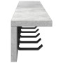 Perchero de pared con estante Gris hormigón 80 x 10.5 x 10.5 cm