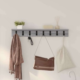 Perchero de pared con estante Gris sonoma 80 x 10.5 x 10.5 cm