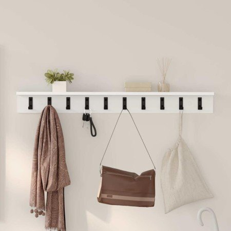 Perchero de pared con estante Blanco 100 x 10.5 x 10.5 cm en Estantes y estanterías | Comprar online en Foro24