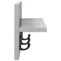 Perchero de pared con estante Gris hormigón 40 x 10.5 x 18 cm
