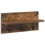 Perchero de pared con estante Roble ahumado 40 x 10.5 x 18 cm