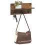 Perchero de pared con estante Roble ahumado 40 x 10.5 x 18 cm