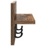 Perchero de pared con estante Roble ahumado 40 x 10.5 x 18 cm