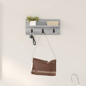 Perchero de pared con estante Gris sonoma 40 x 10.5 x 18 cm