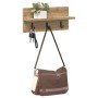 Perchero de pared con estante Roble artisan 40 x 10.5 x 18 cm