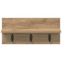 Perchero de pared con estante Roble artisan 40 x 10.5 x 18 cm