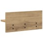 Perchero de pared con estante Roble artisan 40 x 10.5 x 18 cm