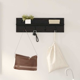 Perchero de pared con estante Roble negro 60 x 10.5 x 18 cm