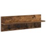 Perchero de pared con estante Roble ahumado 60 x 10.5 x 18 cm en Estantes y estanterías | Comprar online en Foro24