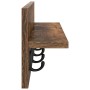 Perchero de pared con estante Roble ahumado 60 x 10.5 x 18 cm en Estantes y estanterías | Comprar online en Foro24
