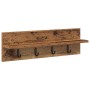 Perchero de pared con estante Madera vieja 60 x 10.5 x 18 cm