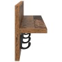 Perchero de pared con estante Madera vieja 60 x 10.5 x 18 cm