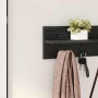 Perchero de pared con estante Roble negro 80 x 10.5 x 18 cm