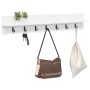 Perchero de pared con estante Blanco 100 x 10.5 x 18 cm