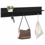 Perchero de pared con estante Roble negro 100 x 10.5 x 18 cm