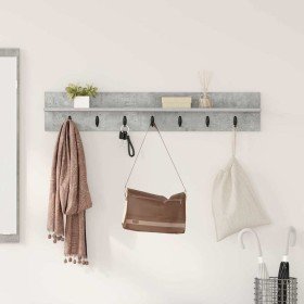 Perchero de pared con estante Gris hormigón 100 x 10.5 x 18 cm