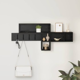 Perchero de pared con estante Roble negro 100 x 12 x 43.5 cm