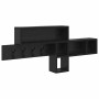 Perchero de pared con estante Roble negro 100 x 12 x 43.5 cm
